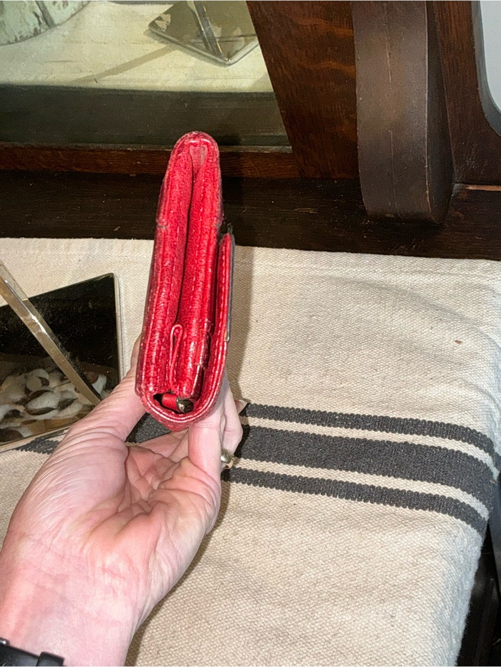 Frye Cameron Leather Burnt Red Continental Wallet Retail $178 - Picture 7 of 12